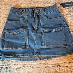 NWT Source Unknown Classic Blue Mini Skirt